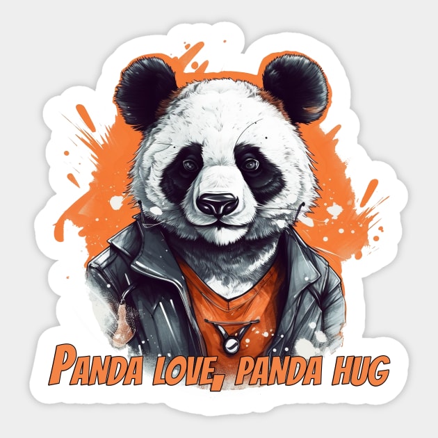 Cute Panda T-Shirt Design - Adorable Panda Illustration for Panda Lovers Sticker by ABART BY ALEXST 